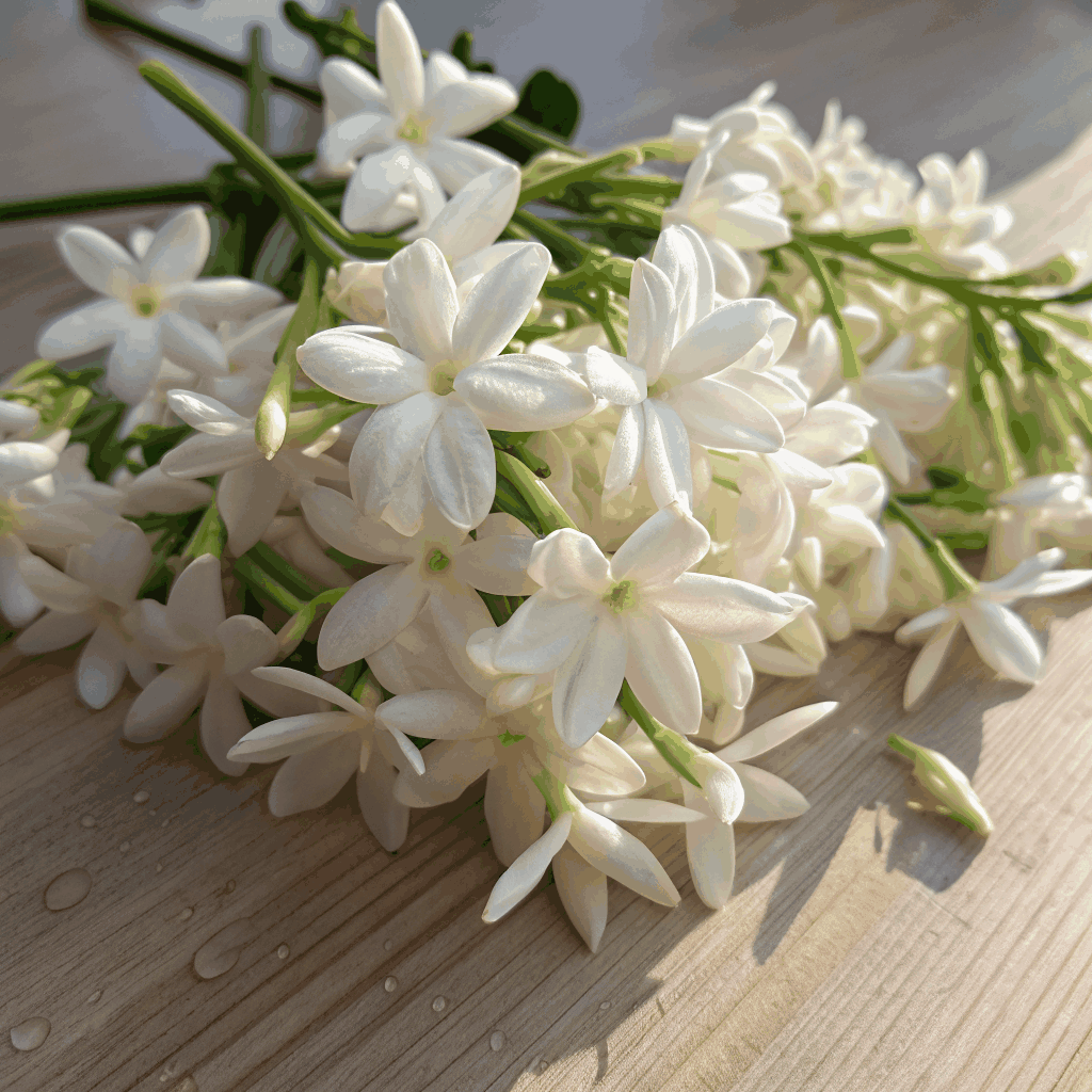 Natural white jasmine blossoms