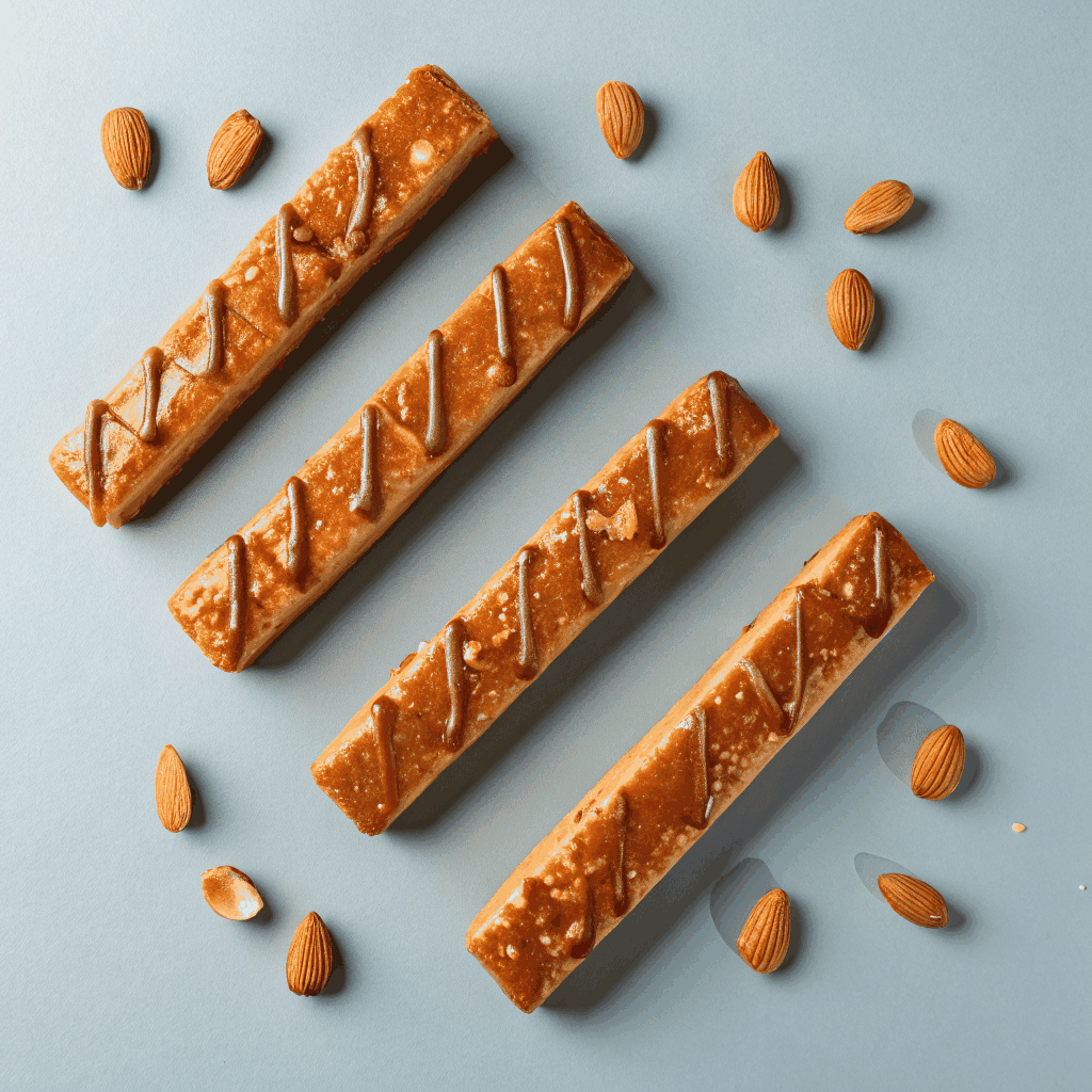 Toasted pistachio biscotti sticks beside a warm cup of herbal tea
